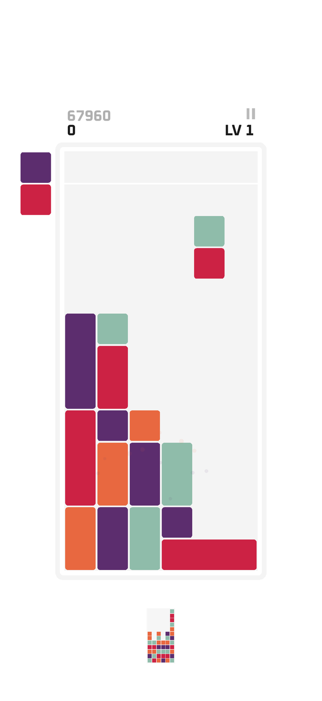 Ultravioleta gameplay in the light theme — same 6×12 board with desaturated colors on a near-white background.