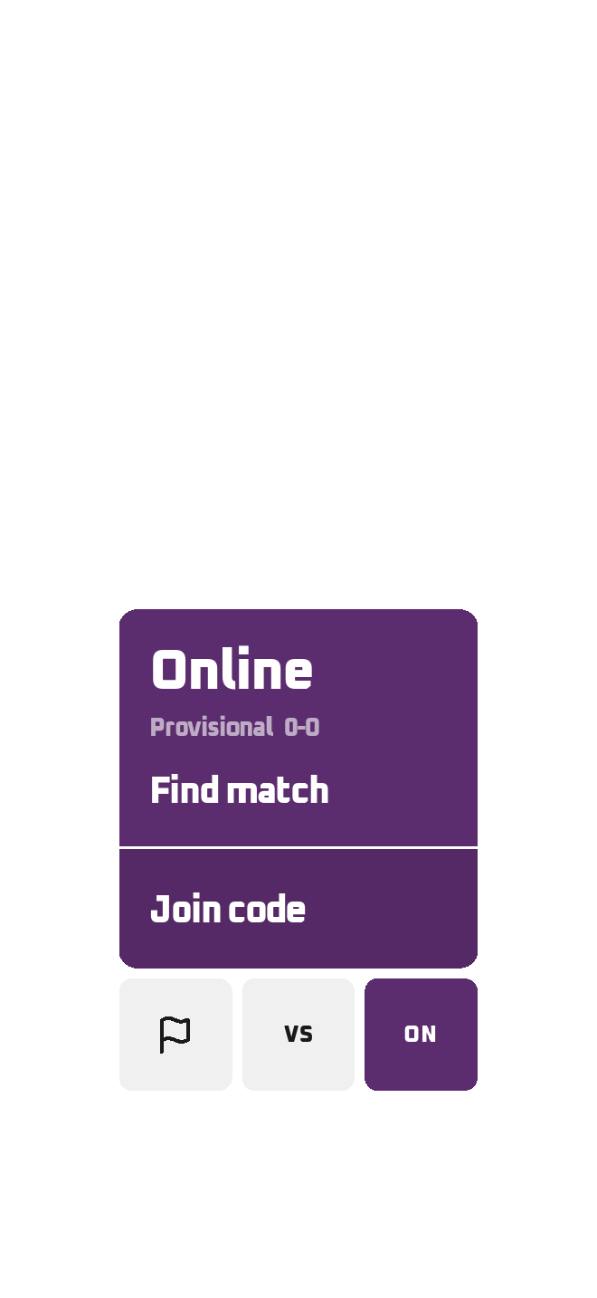 VS mode screen with matchmaking, local game, and ladder information.